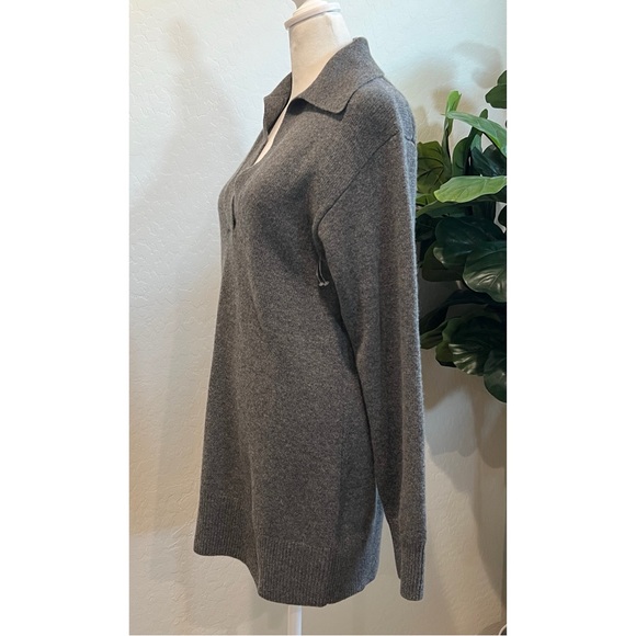 NEW Reformation Maeve Cashmere Polo Dress in Thunder Gray - Picture 7 of 11
